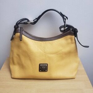 Dooney & Bourke Pebble Leather Satchel Handbag Yellow